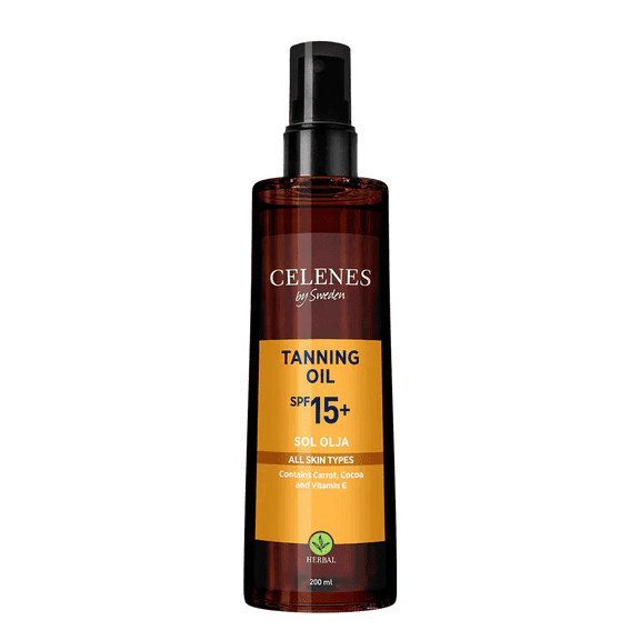 Celenes by Sweden Herbal Tanning Oil Spf 15+ 200 ml / 6.8 fl oz