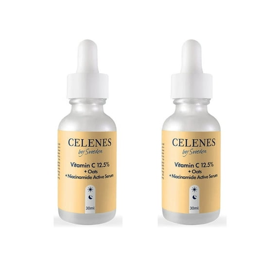 Celenes by Sweden Rena Vitamin C 12.5% + Oats + Niacinamide Active Serum 30 ml -2 Pack