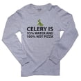 thumbnail image 1 of Celery Is 95% Water And 100% Pizza Men's Long Sleeve Grey T-Shirt, 1 of 2