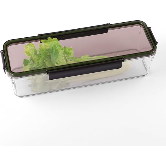 Celery Keeper for Refrigerator, Celery Storage Container with Lid, BPA-Free Long Fridge Storage Container for Fresh Celeries, Easy to Clean and Leak Proof, Food Storage Bins for Kitchen