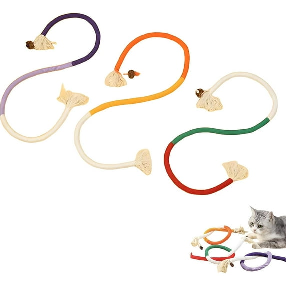 Celery Pets Cat Chew Rope, Meowvo Chew Rope, Catnip-Infused Organic Cotton Chew Rope Toys for Cats, Catnip Toys for Cats Ropes Chew Toy & for Teeth Cleaning (3Colors-A)