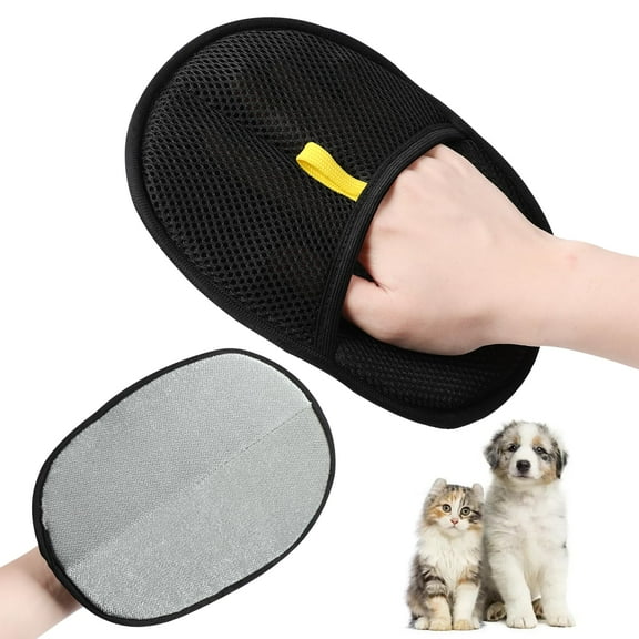 Celery Pets Double Sided Grooming Glove, Pet Hair Remover Gloves for Dog & Cat, Versatile Grooming Gloves for Washing, Deshedding, Grooming, Reusable Pet Hair Remover Glove for Washing(Black, 1pcs)