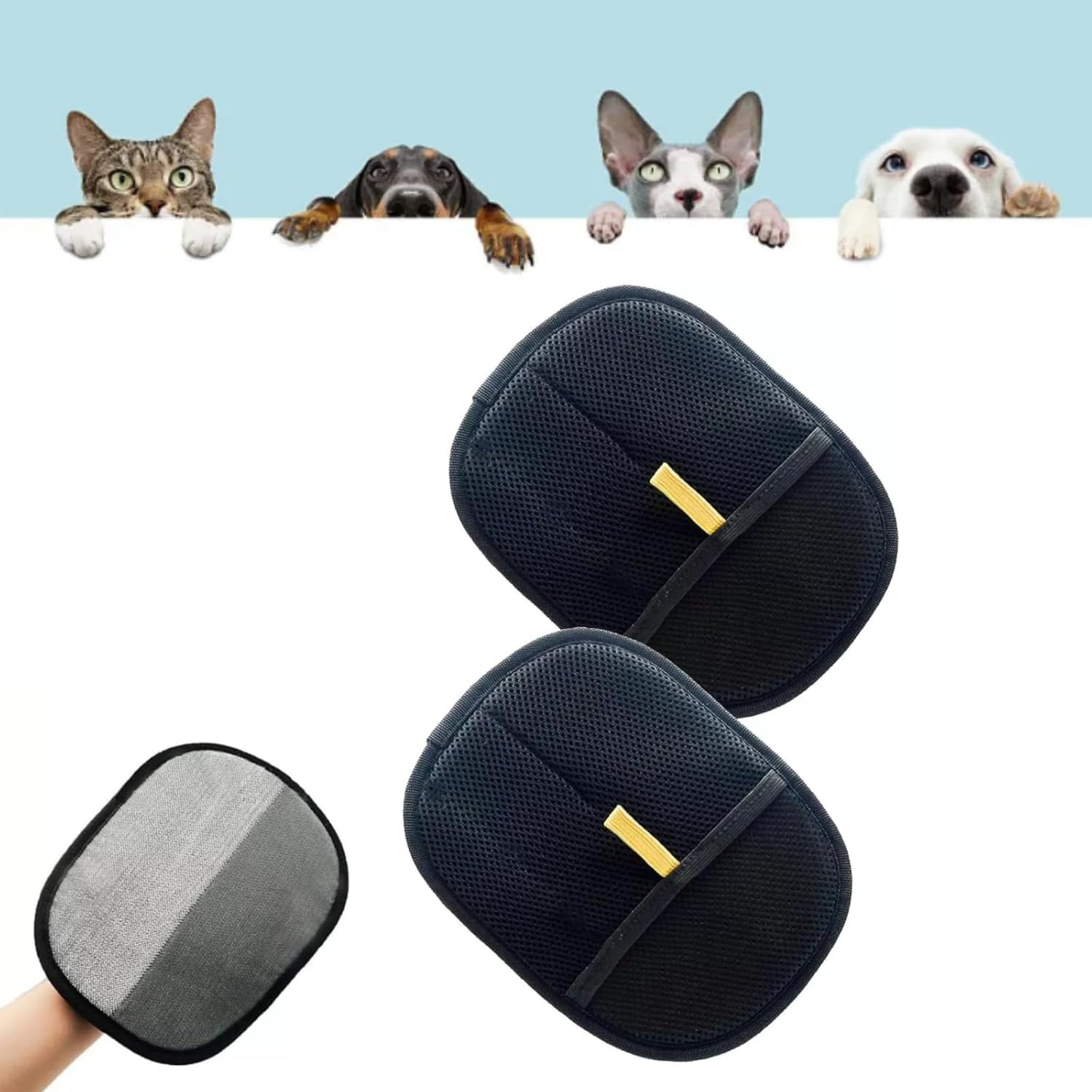 2 Stück Pet Grooming Handschuhe Doppelseitig - Haarentferner Für Hunde & Katzen