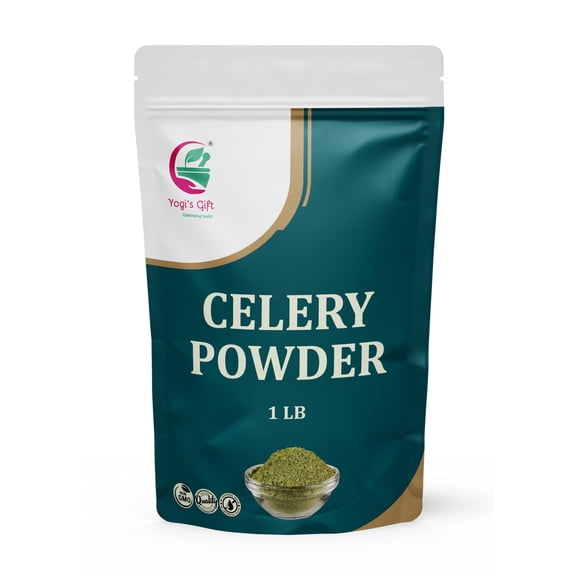 Celery Powder 1 lb  Dried Celery Powder Seasoning for Cooking, Juices & Curing  Ground Spice  100% Pure And Natural Flavor  By Yogis Gift