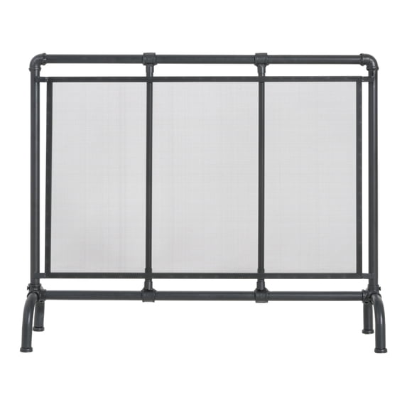 Celeste 1 Panel Iron Fireplace Screen 36" W x 29" H, Black
