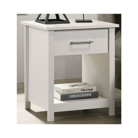 Celeste 20"W White Engineered Wood 1-Drawer Nightstand Bedside Table