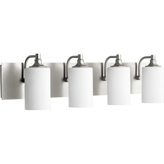 Quorum Lighting Celeste Glass 4-Light Satin Nickel Vanity Fixture