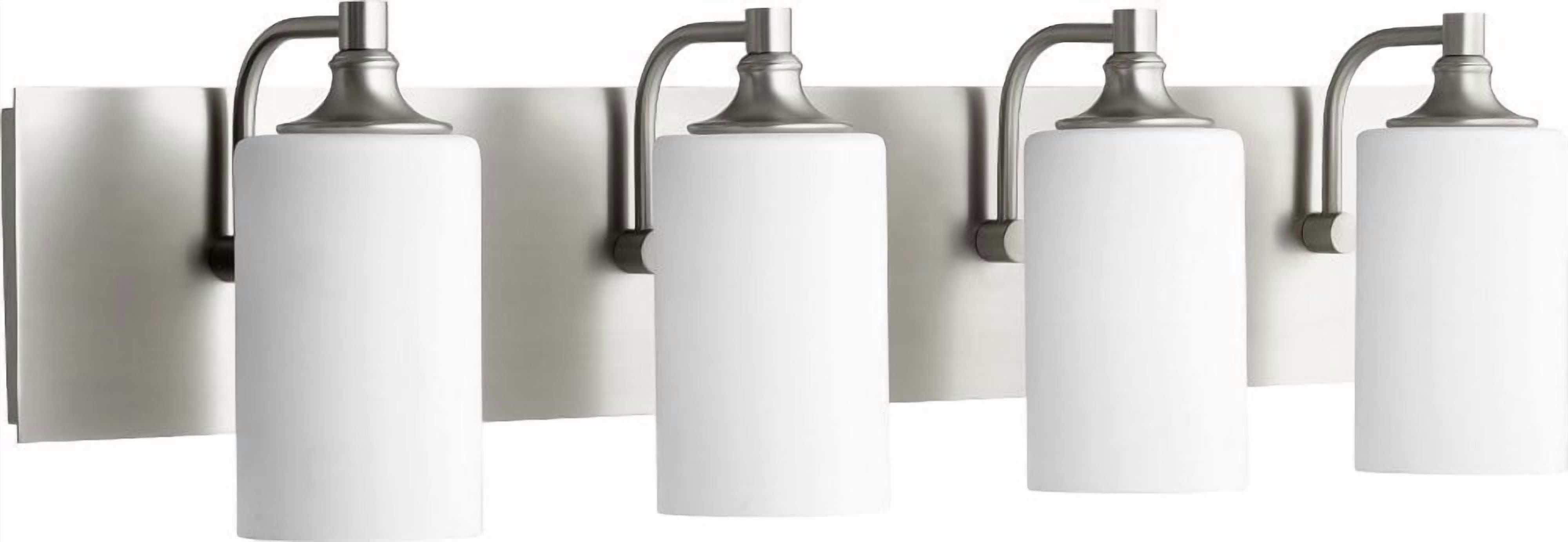 Quorum Lighting Celeste Glass 4-Light Satin Nickel Vanity Fixture