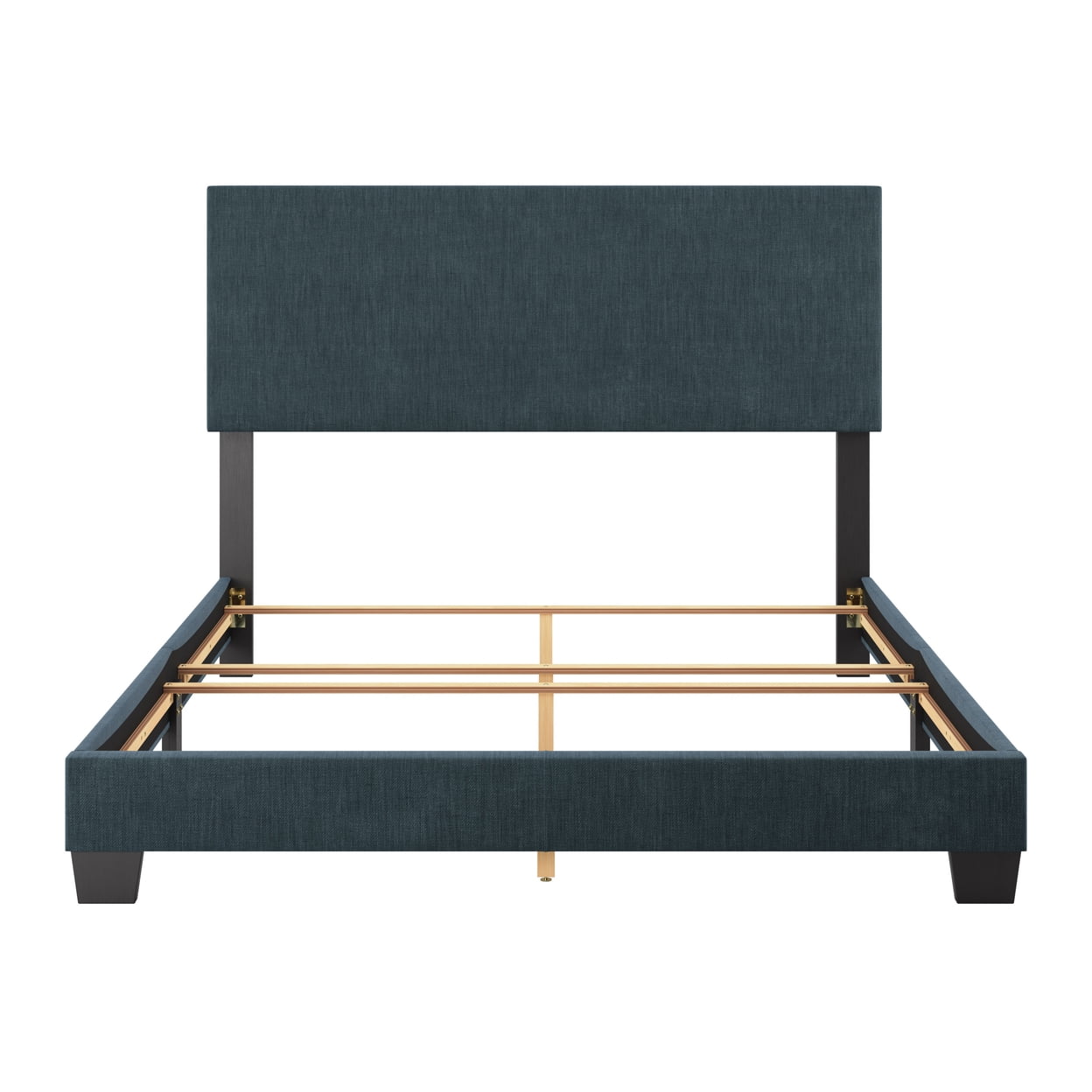 Celeste Blue Upholstered Queen Bed Frame with Padded Headboard