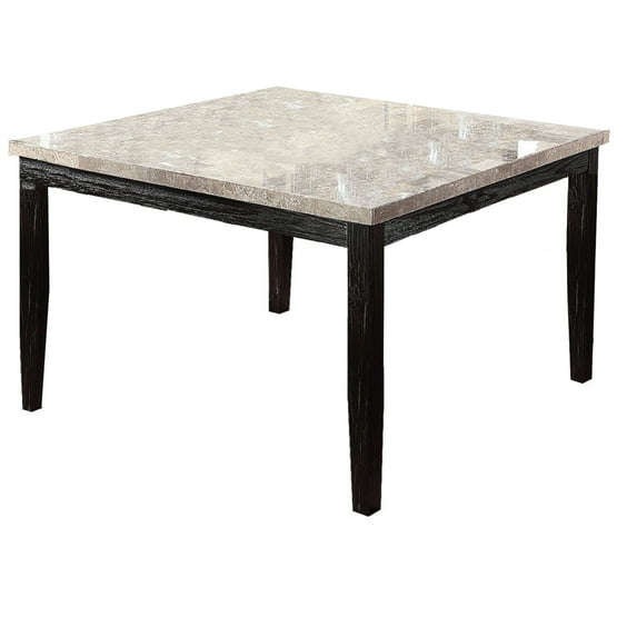 Celeste Faux Marble/Wood Counter Height Table in Antique Black