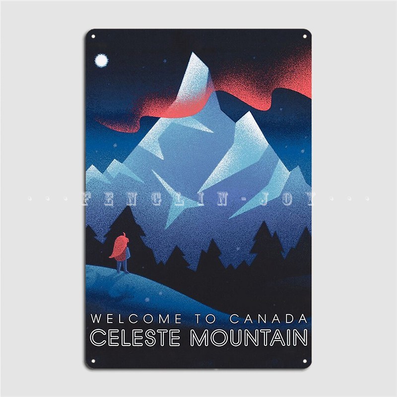 Celeste Game Mountain Metal Sign Wall Mural Printing Garage Club Poster ...