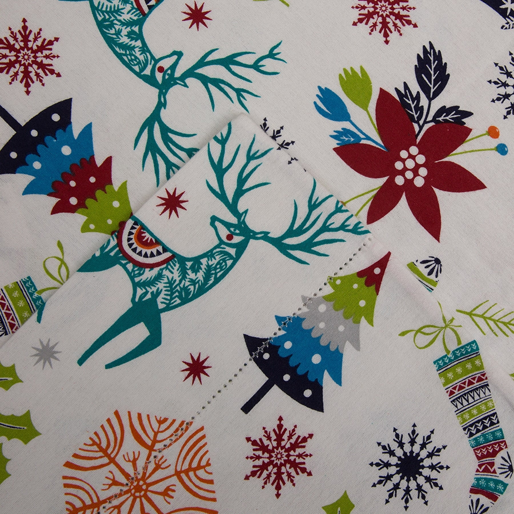 Twin XL Organic Cotton Holiday Joy Flannel Sheet Set