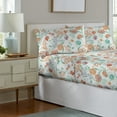 thumbnail image 1 of Celeste  Home 190 GSM Cotton Flannel Velvet Feel Bed Sheet Set Peach Blossom California King Flannel, 1 of 5