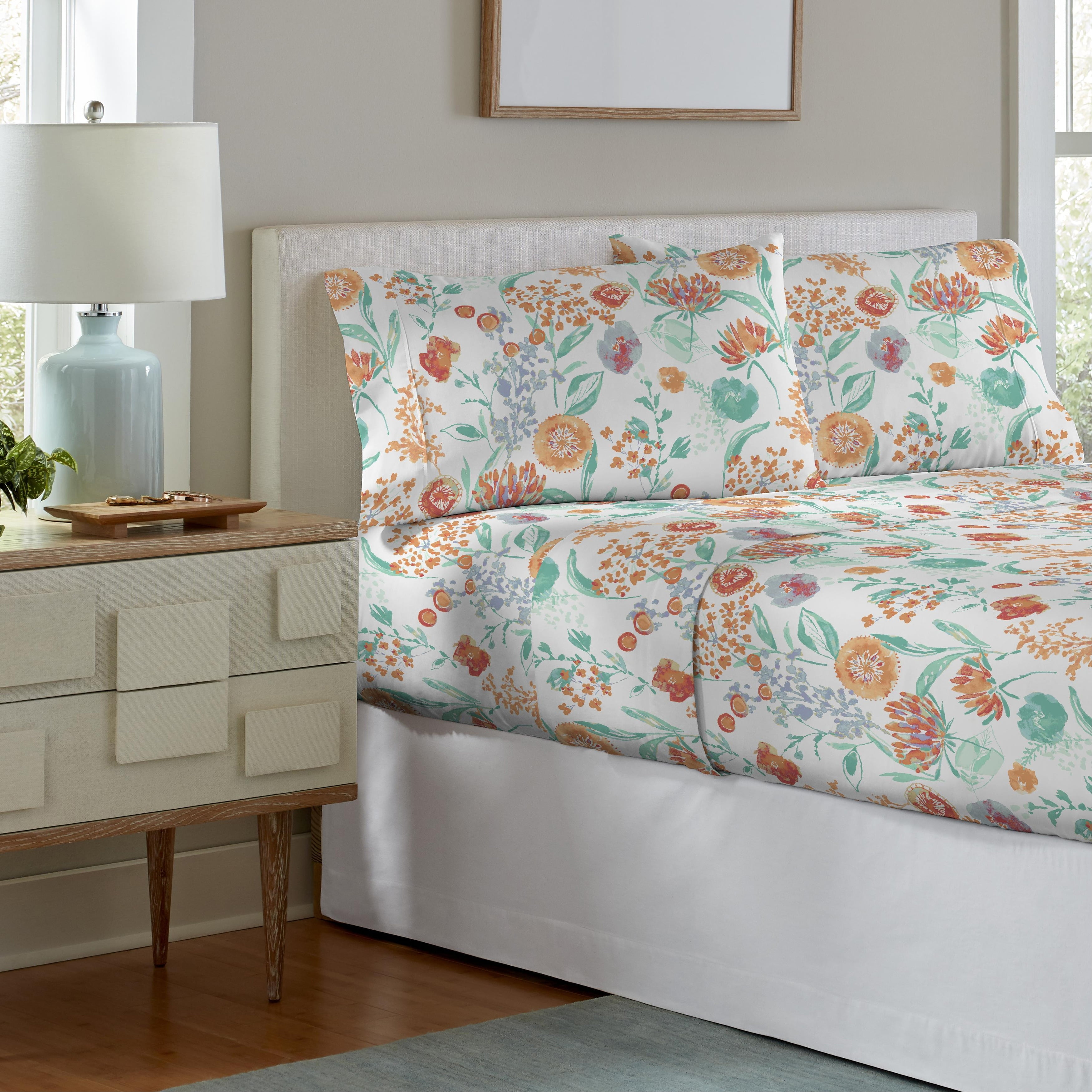 Celeste Home 190 GSM Cotton Flannel Velvet Feel Bed Sheet Set Peach