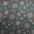 thumbnail image 1 of Celeste  Home 190 GSM Cotton Flannel Velvet Feel Bed Sheet Set Snowflakes Grey Full Flannel, 1 of 5