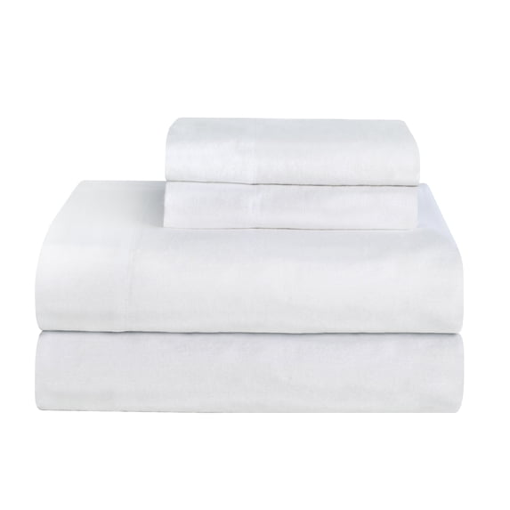 Celeste Home Ultra Soft Flannel Sheet Set with Pillowcase, King, White