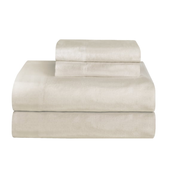 Celeste Home Ultra Soft Flannel Sheet Set with Pillowcase, Queen, Cloud Cream
