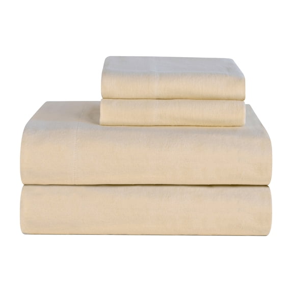 Celeste Home Ultra Soft Flannel Sheet Set with Pillowcase, Queen, Sand