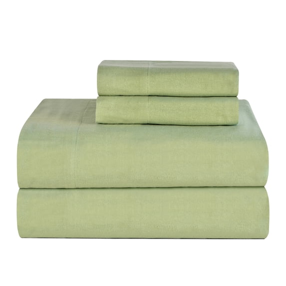 Celeste Home Ultra Soft Flannel Sheet Set with Pillowcase, Twin, Sage