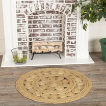 Coastal Farmhouse Flooring - Celeste Tan Round Jute Rug, 3' Diameter