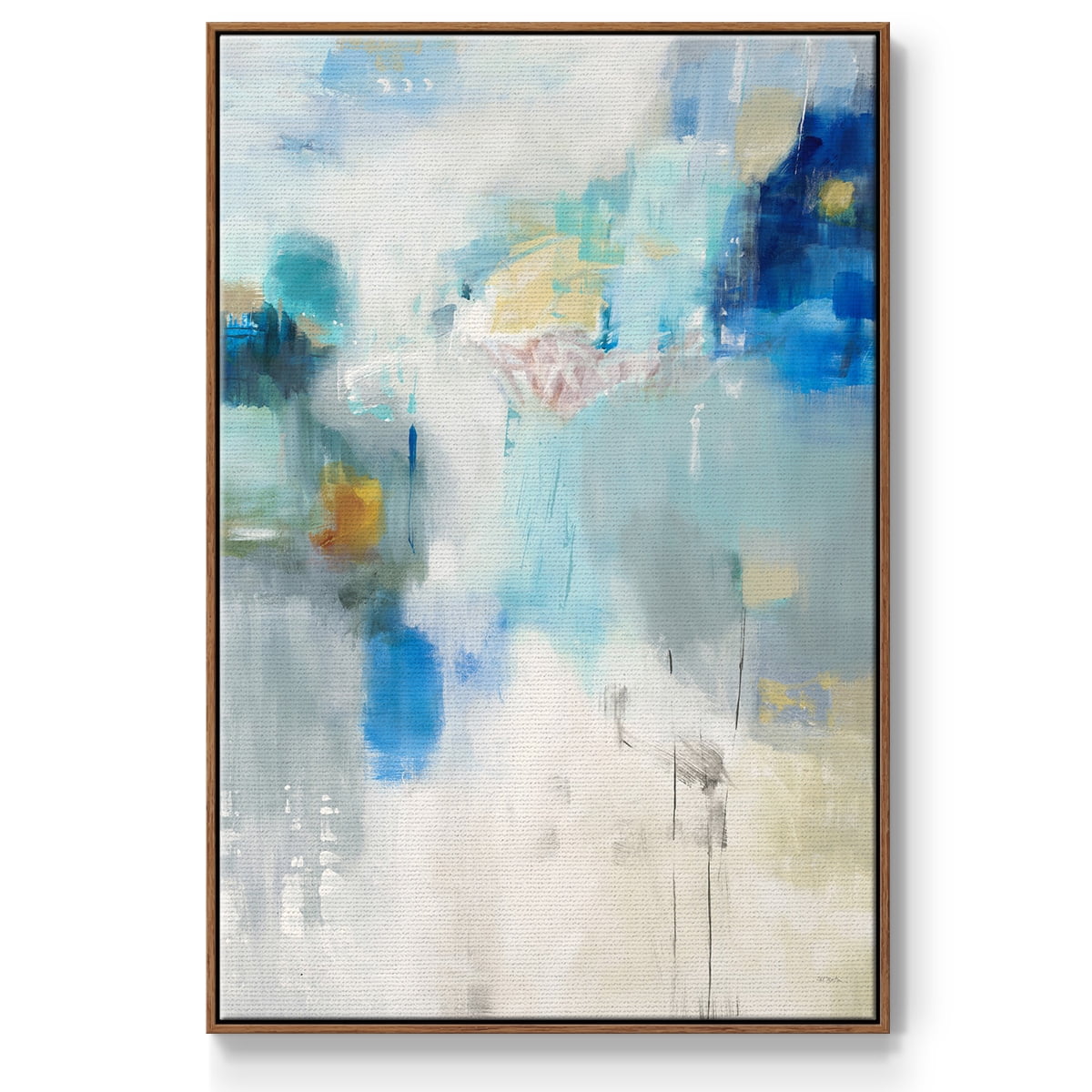 Celeste Motion I Framed Premium Gallery Wrapped Canvas - Ready to Hang - 17 x 25 - Walnut Floating Frame
