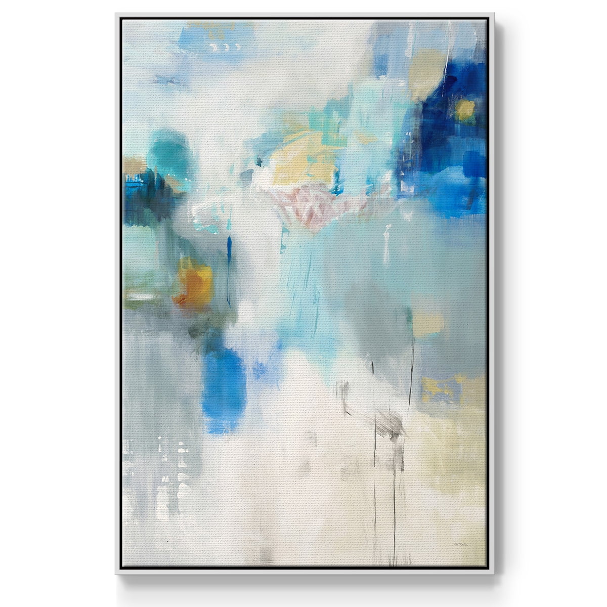 Celeste Motion I Framed Premium Gallery Wrapped Canvas - Ready to Hang - 17 x 25 - White Floating Frame