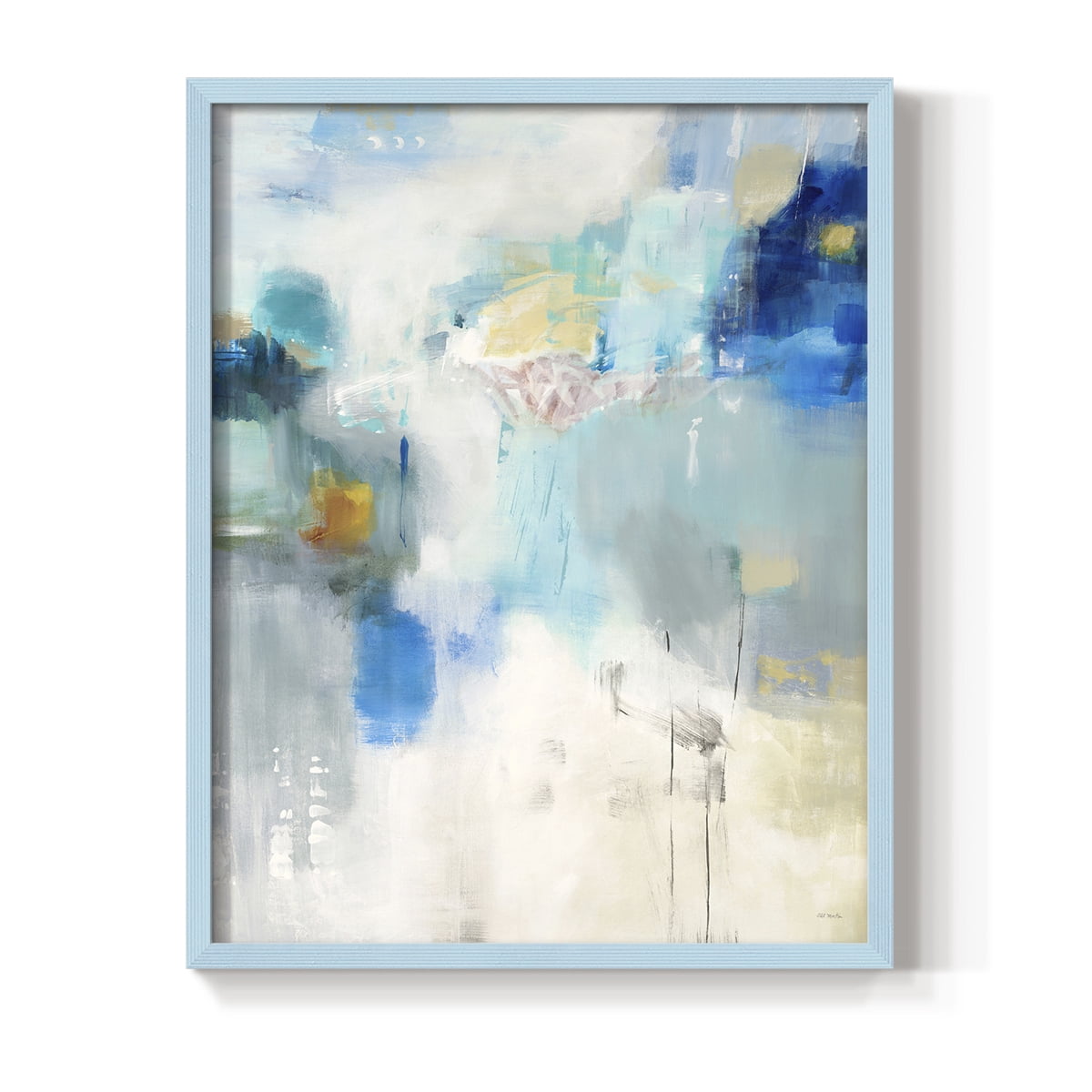 Celeste Motion I Framed Print in Blue Solid Wood Framed Print No Nail Hanging