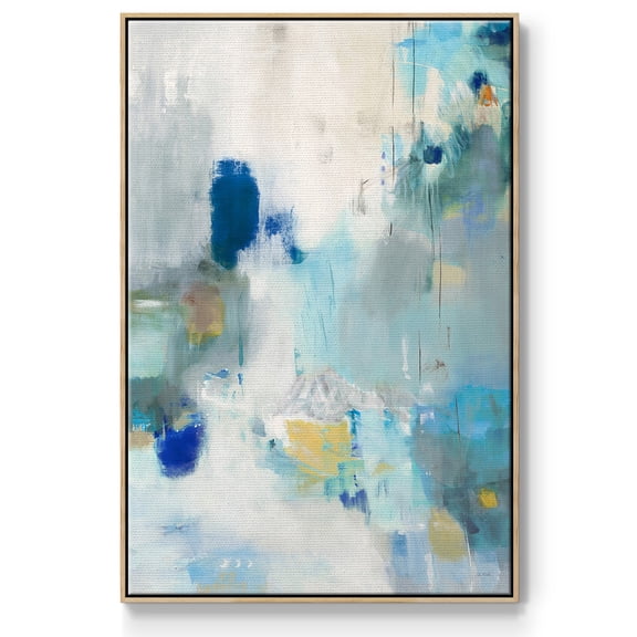 Celeste Motion II Framed Premium Gallery Wrapped Canvas - Ready to Hang - 17 x 25 - Natural Wood Floating Frame
