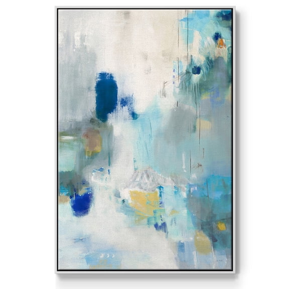 Celeste Motion II Framed Premium Gallery Wrapped Canvas - Ready to Hang - 25 x 37 - White Floating Frame