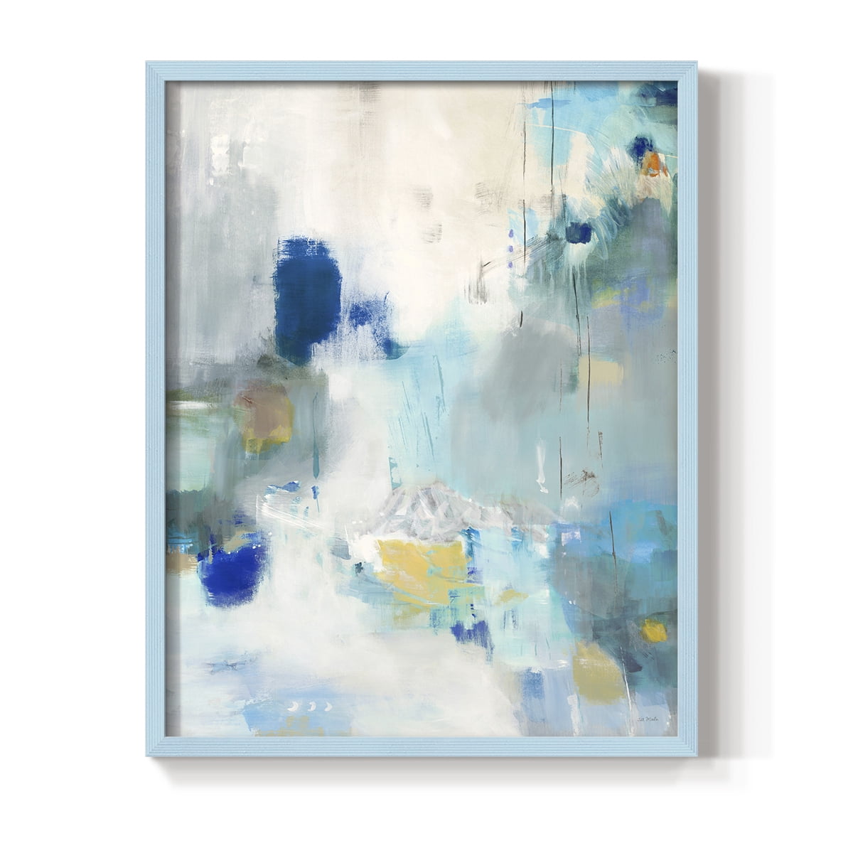 Celeste Motion II Framed Print in Blue Solid Wood Framed Print No Nail Hanging