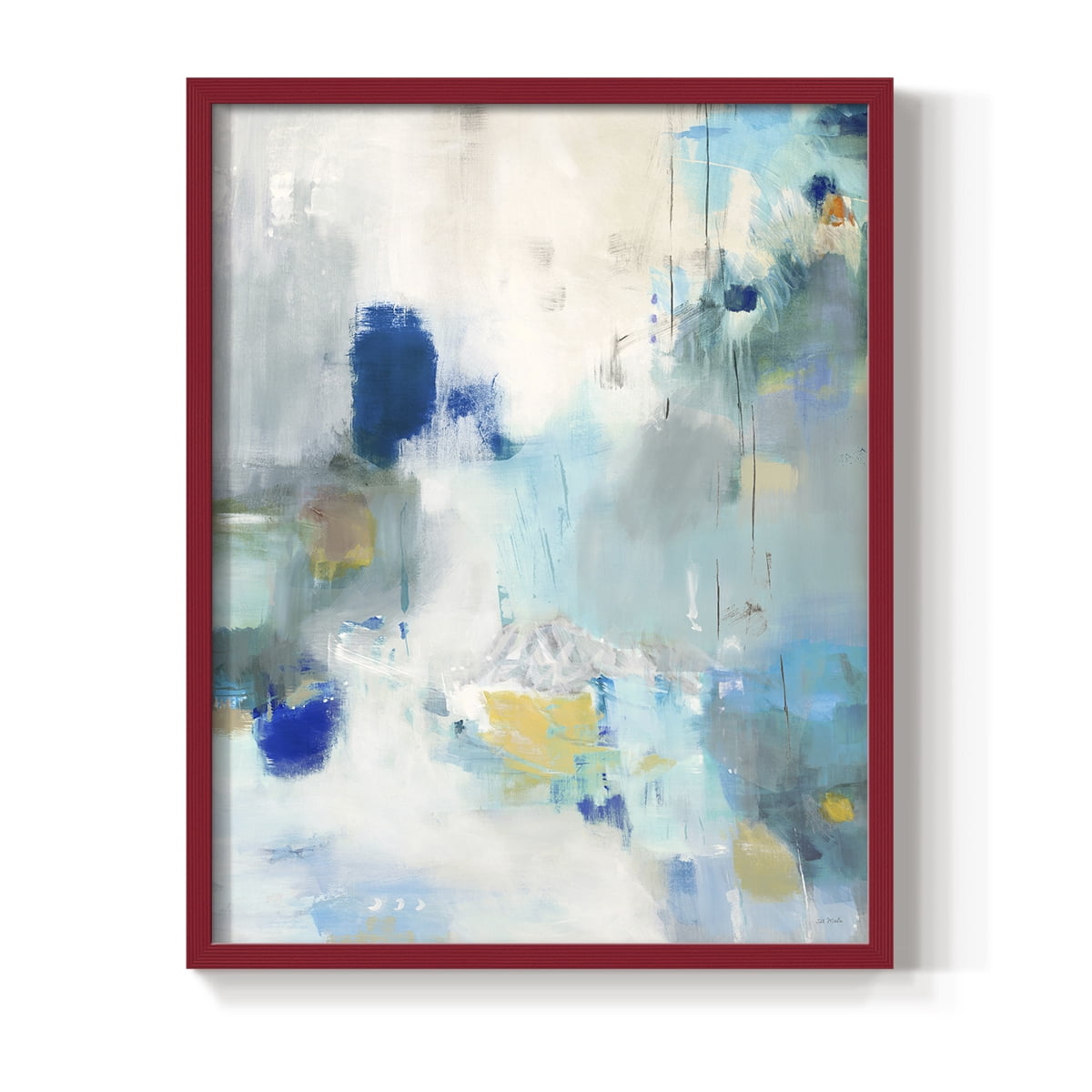 Celeste Motion II Framed Print in Red Solid Wood Framed Print No Nail Hanging