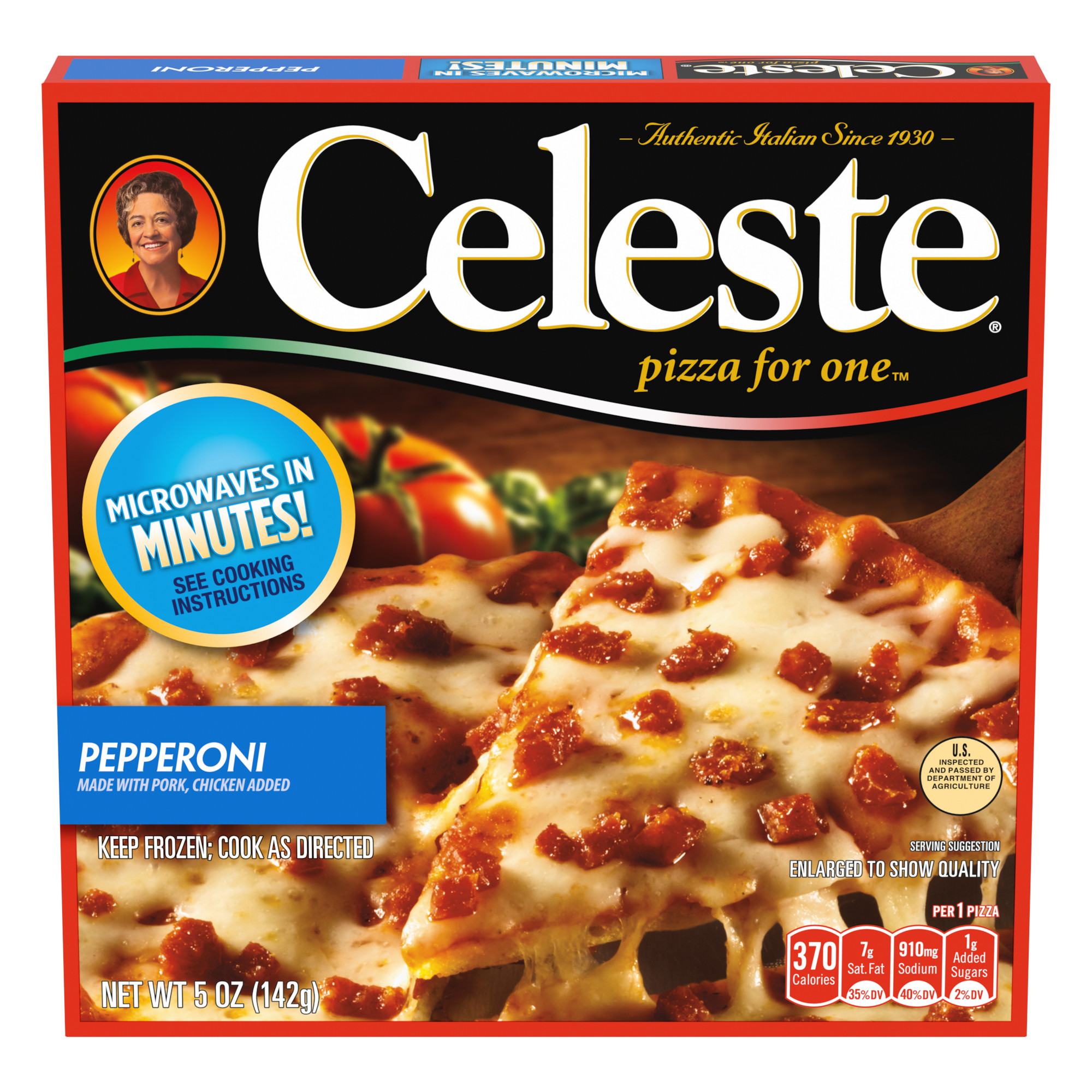 thumbnail image 1 of Celeste Thin Crust Pepperoni Microwaveable Frozen Pizza, 5 oz (Frozen), 1 of 6