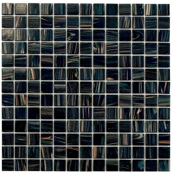 Celestial 12 in. x 12 in. Glossy Berlin Blue Glass Mosaic Wall and Floor Tile (10 sq. ft./case) (10-pack)