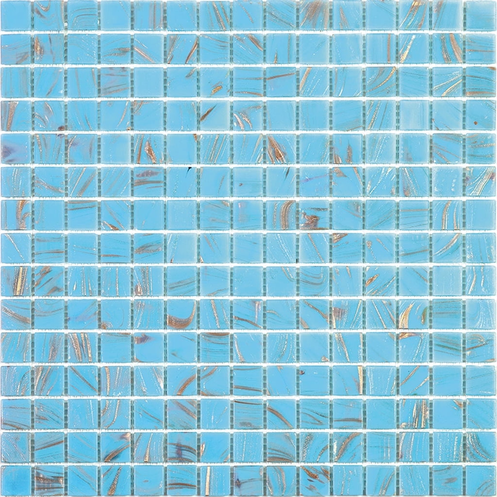 Celestial 12 in. x 12 in. Glossy Maya Blue Glass Mosaic Wall and Floor Tile (20 sq. ft./case) (20-pack)