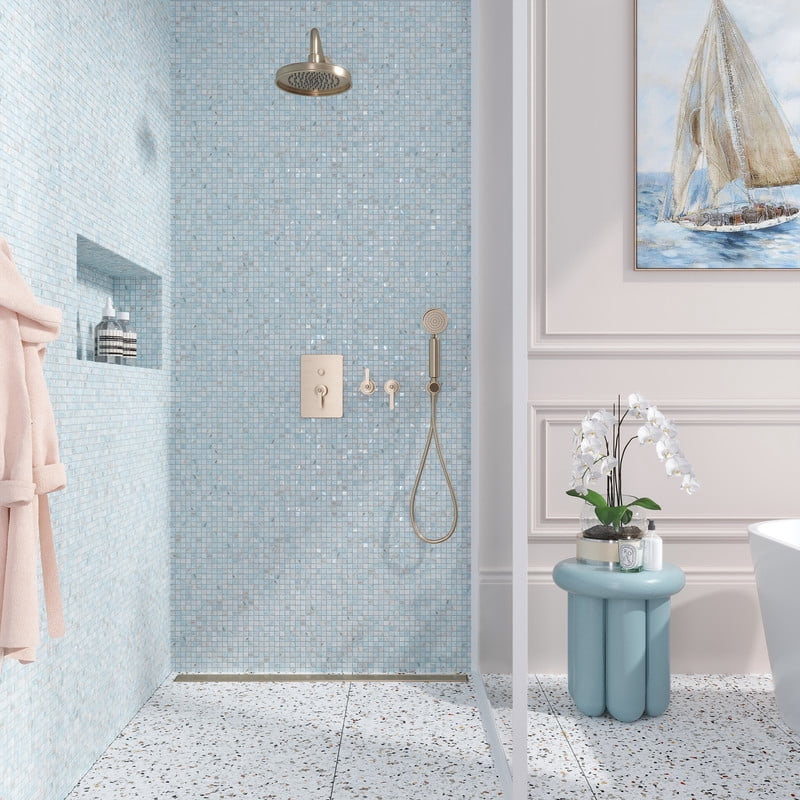Celestial 12 in. x 12 in. Glossy Pastel Blue Glass Mosaic Wall and Floor Tile (10 sq. ft./case) (10-pack)