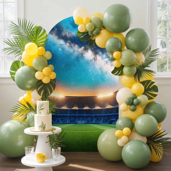 Celestial Arena Arch Backdrop Cover, 4FT, Art Galaxy Stadium Cinematic Dreamy Starry Sky Spandex Arch Covers Double-Sided Backdrop for Wedding Birthday Party Photo Background Decoration
