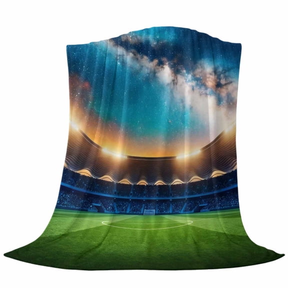 Celestial Arena Fleece Throw Blanket Art Galaxy Stadium Cinematic Dreamy Starry Sky Ultra Soft Fuzzy Cozy Flannel Throw Blanket for Couch Sofa Bed Car Travel, Ideal Gifts 40x50 Inches