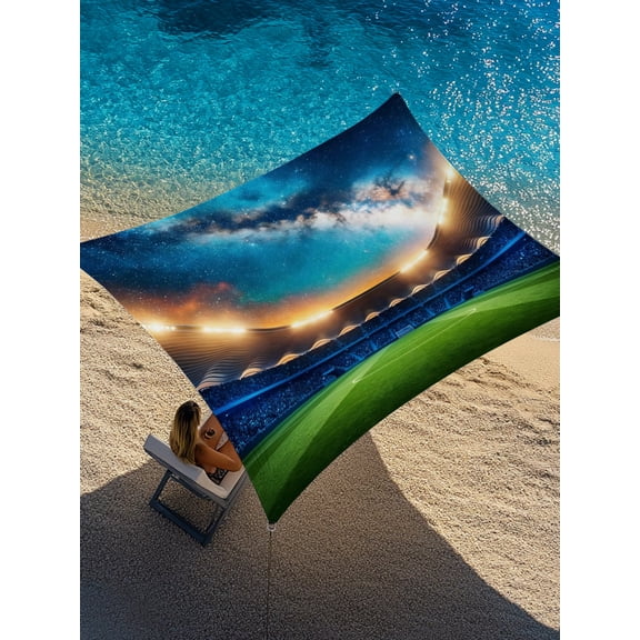 Celestial Arena Sun Shade Sail 8' x 10', Art Galaxy Stadium Cinematic Dreamy Starry Sky Rectangle Outdoor Sunshade Canopy, Waterproof UV Block Patio Covers for Garden Yard Beach