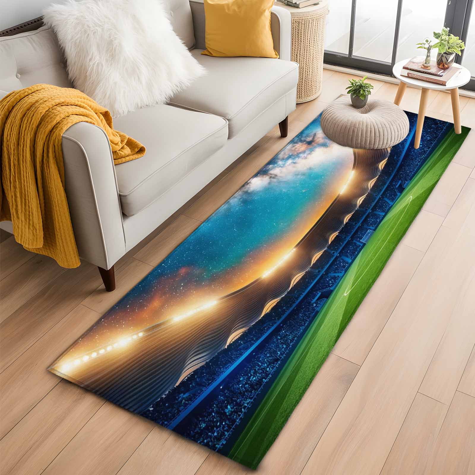 Dreamy Area Rug Celestial Arena Washable Area Rug 2 x 6 ft Art Galaxy Stadium Cinematic ...