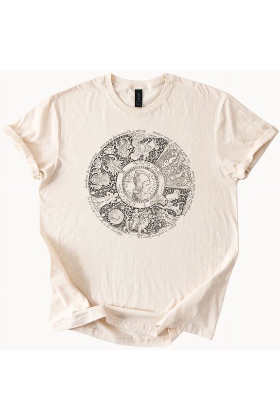 Celestial Astrology Chart Graphic Tee With Detailed Zodiac Illustration Size S-5Xl Heygategoo Tee