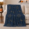 thumbnail image 1 of Celestial Astrology Pattern Flannel Blanket for Stargazers, Mystical Night Sky Birthday Gift with Suns and Moons, Cozy Soft Home Decor for Bedroom and Reading Nook, 1 of 9