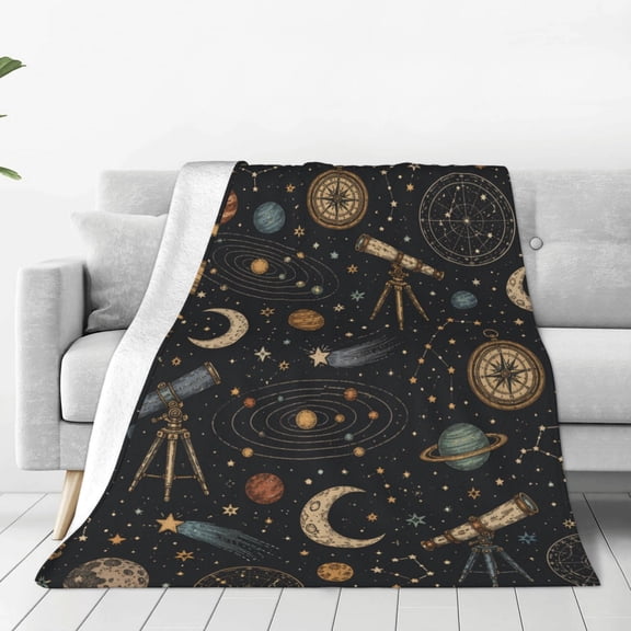 Celestial Astronomy Chart Doodle, 40x30,Throw Blanket Super Soft Lightweight Cozy Fluffy Plush Blanket for Bed Couch Sofa Chair