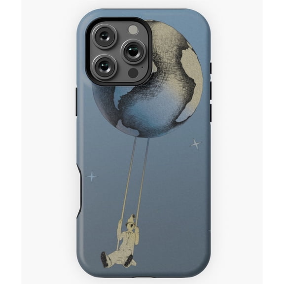 Celestial Balance Earth Stars Swing Phone Case for iPhone 16 15 14 13 12 11 Pro Max