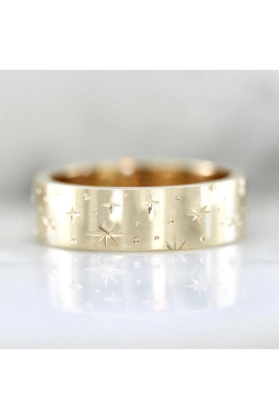 Celestial Band Ring, Moon and Stars Ring, Sun Band Ring, Celestial Wedding Ring, 14k Gold Filled Band, Sterling Silver Band, Gift For Love