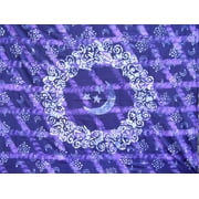 Patchwork Batik Tapestry Cotton Spread 108" x 88" Full-Queen Blue