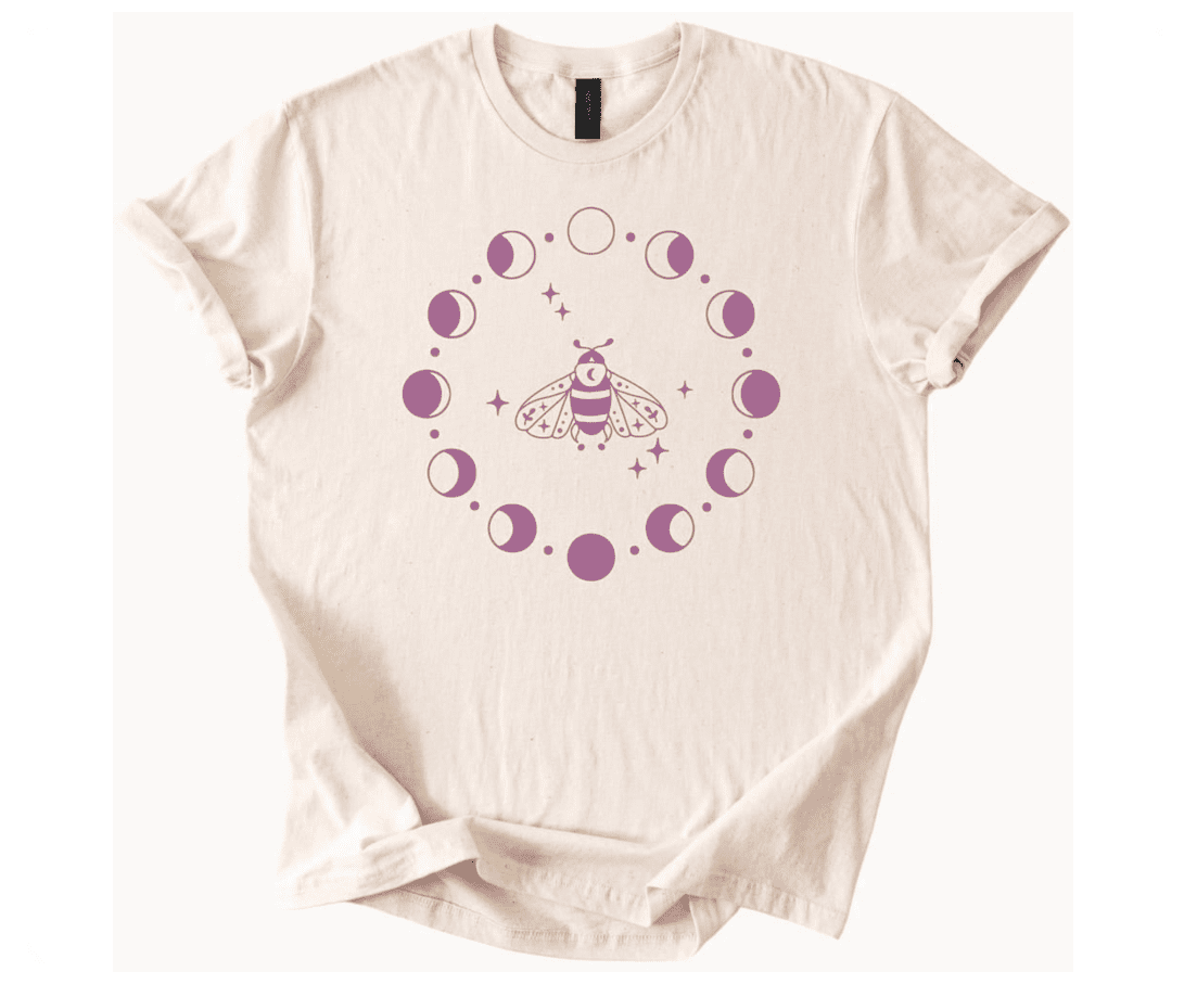 Celestial Bee Moon Phases T Shirt Witchy Graphic Tee Bohemian Astrology ...
