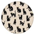 thumbnail image 1 of Celestial Black Cat Beige Pattern Round Fitted Tablecloth with Elastic Edge, Waterproof Dining Table Cover for Indoor Outdoor Camping and Daily Use, 1 of 6