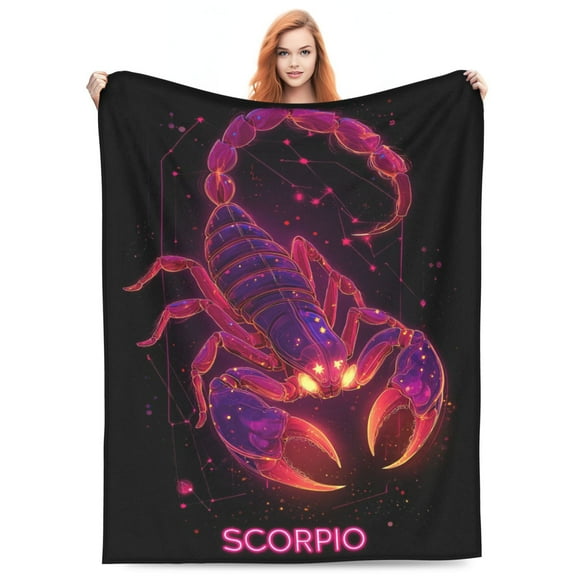 Celestial Blanket for Adults – Soft Flannel Zodiac Throw Blanket, Starry Night Sky Pattern, Cozy Astrology Gift for Bedroom, Couch, or Living Room 50x40