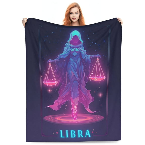 Celestial Blanket for Adults – Soft Flannel Zodiac Throw Blanket, Starry Night Sky Pattern, Cozy Astrology Gift for Bedroom, Couch, or Living Room 50x40