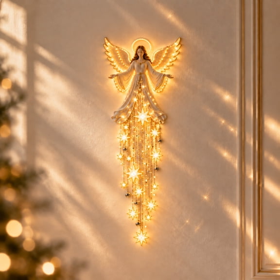 Celestial Blessing Wall Light Starglow Cascading Christmas Angelos With Glowing